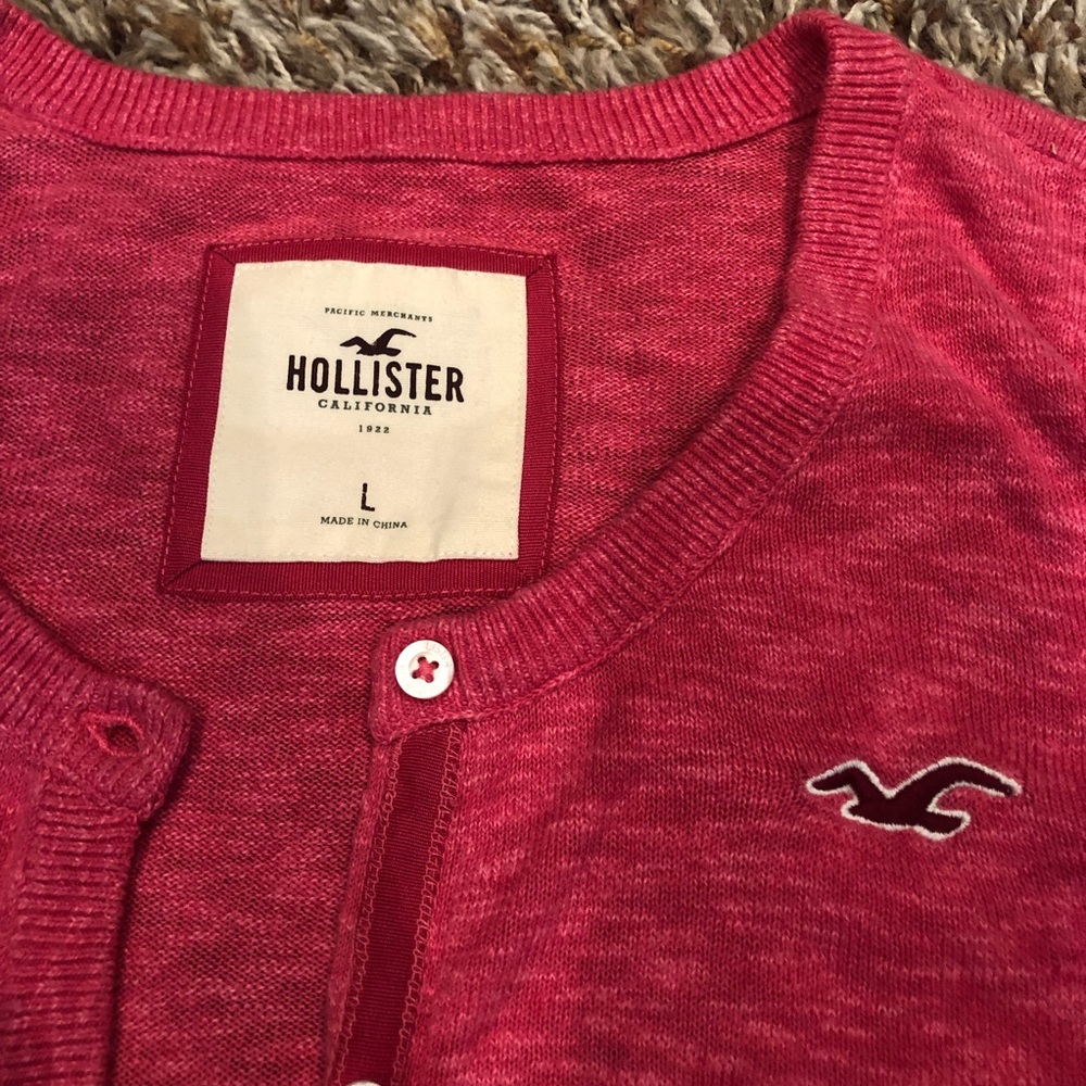 Hollister - pink cardigan - 3/4 sleeve size Large - Picture 2 of 5